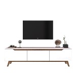 Έπιπλο τηλεόρασης Kasandra pakoworld λευκό-καρυδί 180x35x48,5εκ Έπιπλο τηλεόρασης Kasandra pakoworld λευκό-καρυδί 180x35x48,5εκ