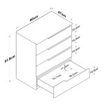 Συρταριέρα Verena pakoworld λευκό-καρυδί 80x47x92εκ Συρταριέρα Verena pakoworld λευκό-καρυδί 80x47x92εκ