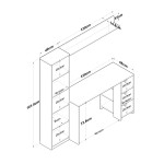 Γραφείο με βιβλιοθήκη Goldie pakoworld ανθρακί-φυσικό 160x45x161.8εκ Γραφείο με βιβλιοθήκη Goldie pakoworld ανθρακί-φυσικό 160x45x161.8εκ