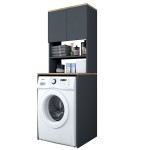 Έπιπλο πλυντηρίου Rasmus pakoworld ανθρακί-φυσικό 65x60x183.6εκ. Έπιπλο πλυντηρίου Rasmus pakoworld ανθρακί-φυσικό 65x60x183.6εκ.
