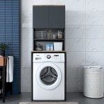 Έπιπλο πλυντηρίου Rasmus pakoworld ανθρακί-φυσικό 65x60x183.6εκ. Έπιπλο πλυντηρίου Rasmus pakoworld ανθρακί-φυσικό 65x60x183.6εκ.