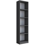 Βιβλιοθήκη Goldie pakoworld ανθρακί-λευκό 40x25x161.80εκ Βιβλιοθήκη Goldie pakoworld ανθρακί-λευκό 40x25x161.80εκ