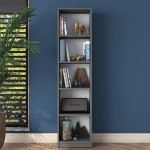 Βιβλιοθήκη Goldie pakoworld ανθρακί-λευκό 40x25x161.80εκ Βιβλιοθήκη Goldie pakoworld ανθρακί-λευκό 40x25x161.80εκ