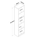 Βιβλιοθήκη Goldie pakoworld ανθρακί-λευκό 40x25x161.80εκ Βιβλιοθήκη Goldie pakoworld ανθρακί-λευκό 40x25x161.80εκ