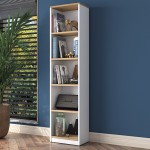 Βιβλιοθήκη Goldie pakoworld λευκό-φυσικό 40x25x161.80εκ Βιβλιοθήκη Goldie pakoworld λευκό-φυσικό 40x25x161.80εκ