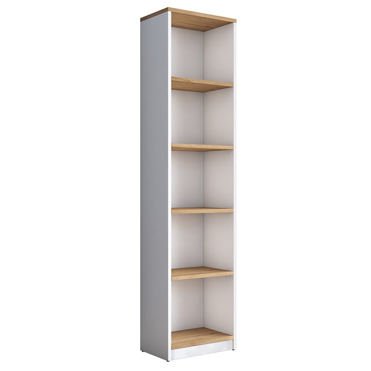 Βιβλιοθήκη Goldie pakoworld λευκό-φυσικό 40x25x161.80εκ Βιβλιοθήκη Goldie pakoworld λευκό-φυσικό 40x25x161.80εκ