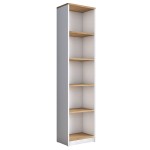 Βιβλιοθήκη Goldie pakoworld λευκό-φυσικό 40x25x161.80εκ Βιβλιοθήκη Goldie pakoworld λευκό-φυσικό 40x25x161.80εκ