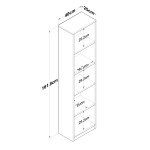 Βιβλιοθήκη Goldie pakoworld λευκό-φυσικό 40x25x161.80εκ Βιβλιοθήκη Goldie pakoworld λευκό-φυσικό 40x25x161.80εκ