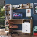 Γραφείο με βιβλιοθήκη Goldie pakoworld λευκό-φυσικό 160x50x161.8εκ Γραφείο με βιβλιοθήκη Goldie pakoworld λευκό-φυσικό 160x50x161.8εκ