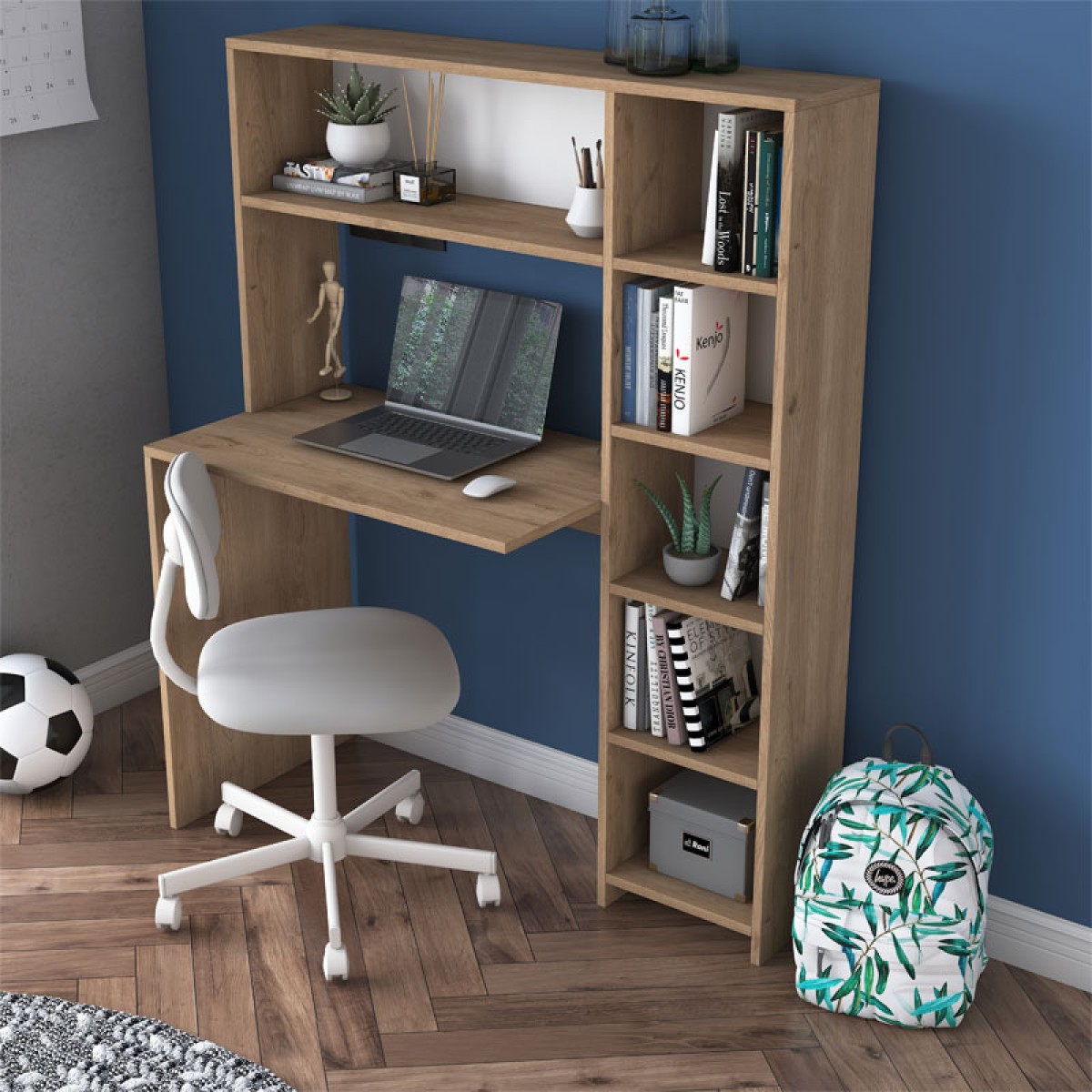 Γραφείο με βιβλιοθήκη Janson pakoworld sonoma 113x40x142εκ Γραφείο με βιβλιοθήκη Janson pakoworld sonoma 113x40x142εκ