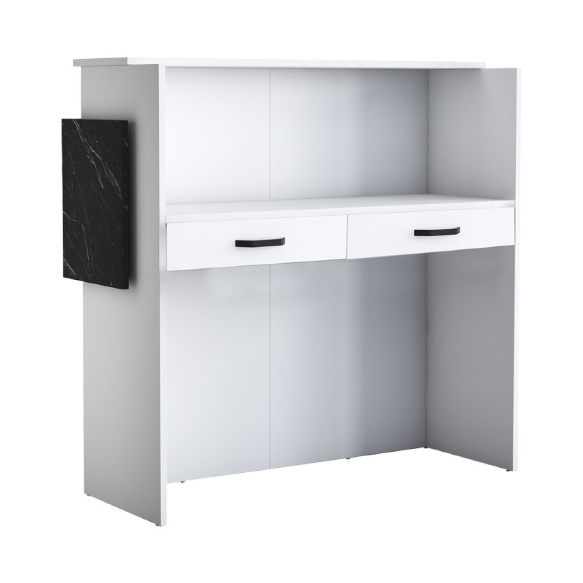 Γραφείο reception Triana pakoworld μελαμίνης λευκό-ανθρακί 110x40x110εκ Γραφείο reception Triana pakoworld μελαμίνης λευκό-ανθρακί 110x40x110εκ
