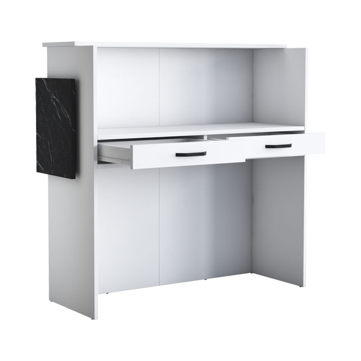 Γραφείο reception Triana pakoworld μελαμίνης λευκό-ανθρακί 110x40x110εκ Γραφείο reception Triana pakoworld μελαμίνης λευκό-ανθρακί 110x40x110εκ