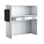 Γραφείο reception Triana pakoworld μελαμίνης λευκό-ανθρακί 110x40x110εκ Γραφείο reception Triana pakoworld μελαμίνης λευκό-ανθρακί 110x40x110εκ