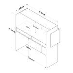 Γραφείο reception Triana pakoworld μελαμίνης λευκό-ανθρακί 110x40x110εκ Γραφείο reception Triana pakoworld μελαμίνης λευκό-ανθρακί 110x40x110εκ