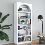 Βιβλιοθήκη Zoel pakoworld λευκό μελαμίνης 80x31.5x180εκ Βιβλιοθήκη Zoel pakoworld λευκό μελαμίνης 80x31.5x180εκ