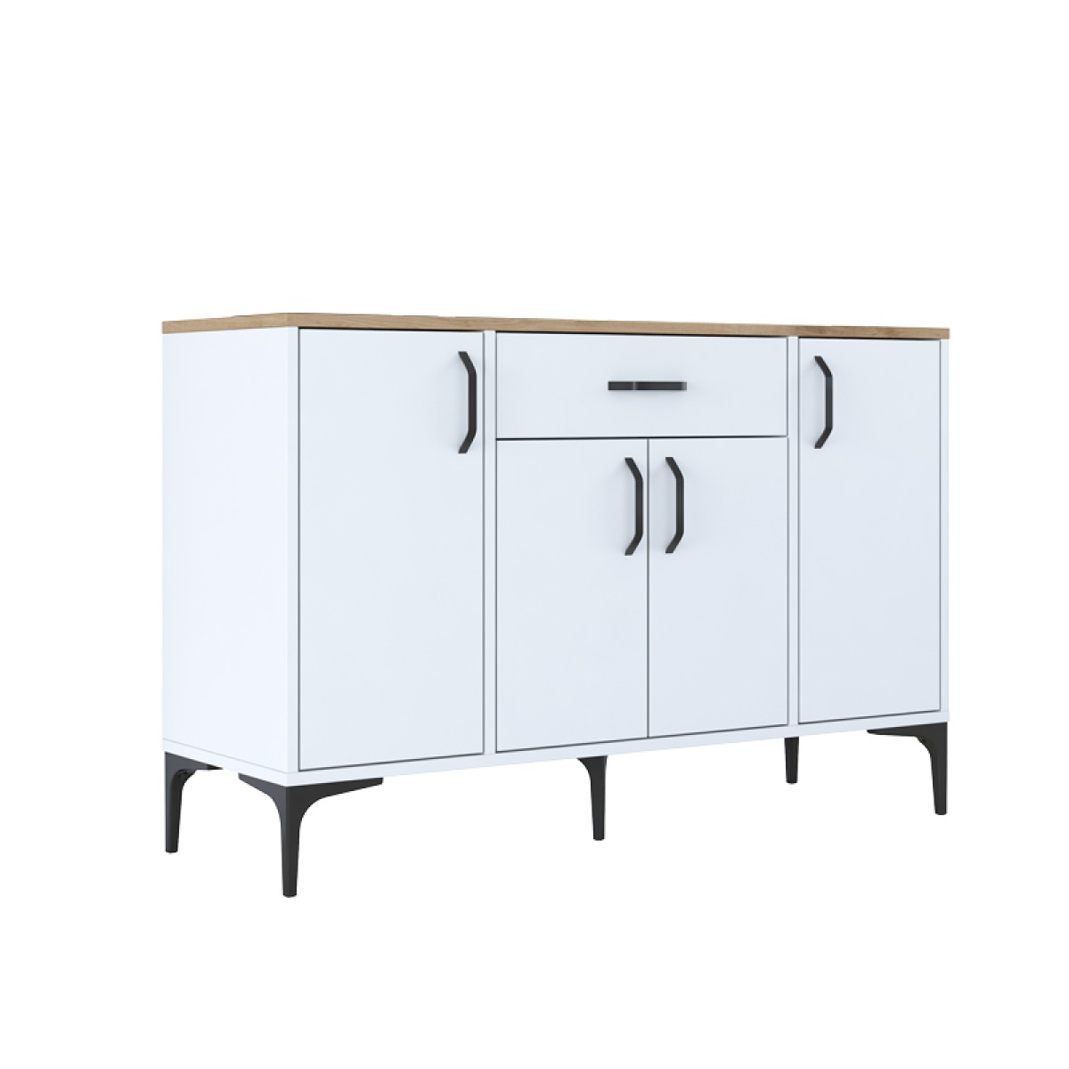 Μπουφές Ubron pakoworld λευκό-καρυδί μελαμίνης 120x40x78.6εκ Μπουφές Ubron pakoworld λευκό-καρυδί μελαμίνης 120x40x78.6εκ