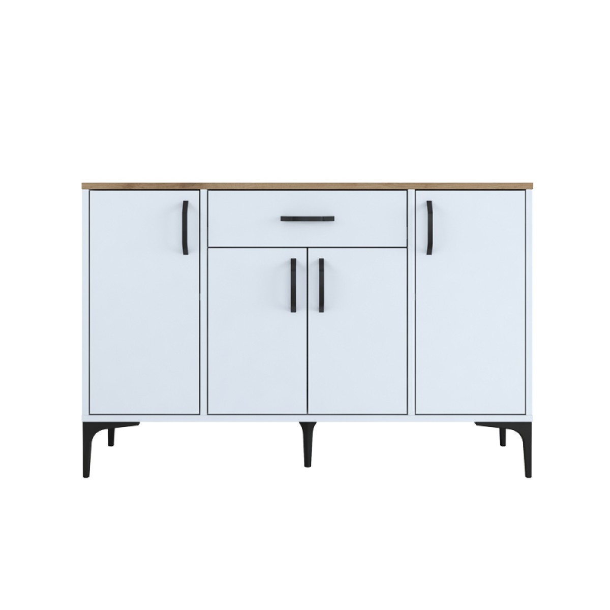 Μπουφές Ubron pakoworld λευκό-καρυδί μελαμίνης 120x40x78.6εκ Μπουφές Ubron pakoworld λευκό-καρυδί μελαμίνης 120x40x78.6εκ
