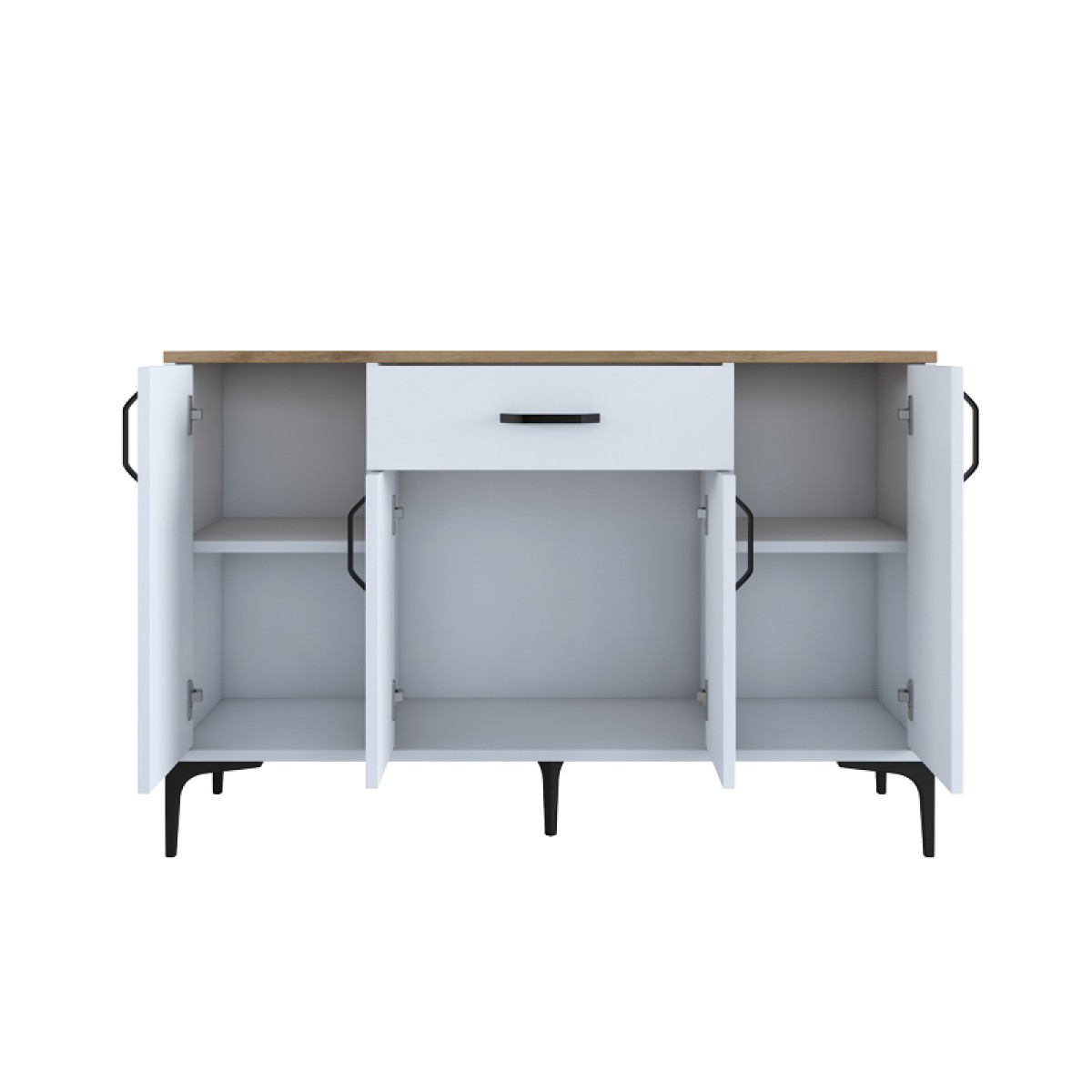 Μπουφές Ubron pakoworld λευκό-καρυδί μελαμίνης 120x40x78.6εκ Μπουφές Ubron pakoworld λευκό-καρυδί μελαμίνης 120x40x78.6εκ