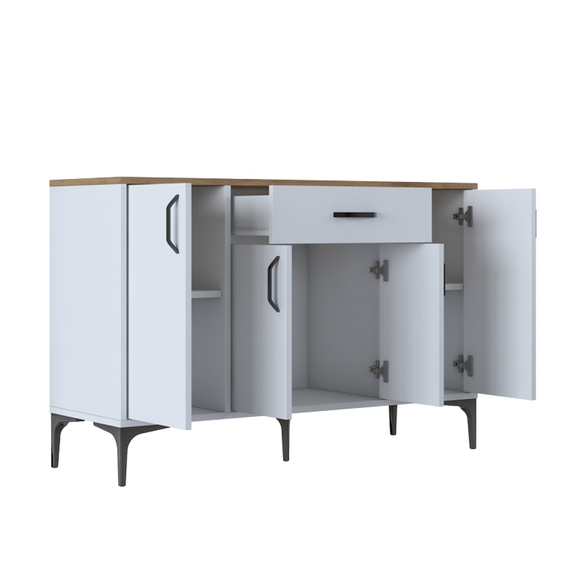 Μπουφές Ubron pakoworld λευκό-καρυδί μελαμίνης 120x40x78.6εκ Μπουφές Ubron pakoworld λευκό-καρυδί μελαμίνης 120x40x78.6εκ