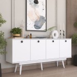 Μπουφές Salonde pakoworld λευκό μελαμίνης-λευκό pp πόδι 180x40x82.6εκ Μπουφές Salonde pakoworld λευκό μελαμίνης-λευκό pp πόδι 180x40x82.6εκ