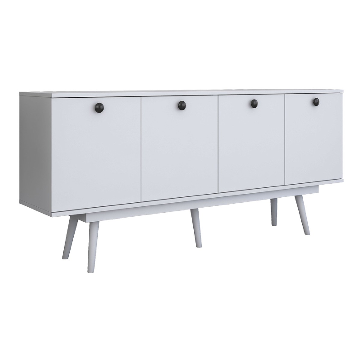 Μπουφές Salonde pakoworld λευκό μελαμίνης-λευκό pp πόδι 180x40x82.6εκ Μπουφές Salonde pakoworld λευκό μελαμίνης-λευκό pp πόδι 180x40x82.6εκ
