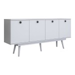 Μπουφές Salonde pakoworld λευκό μελαμίνης-λευκό pp πόδι 180x40x82.6εκ Μπουφές Salonde pakoworld λευκό μελαμίνης-λευκό pp πόδι 180x40x82.6εκ