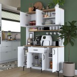 Mπουφές με ράφι Cordie pakoworld λευκό μελαμίνης 120x40x184.2εκ Mπουφές με ράφι Cordie pakoworld λευκό μελαμίνης 120x40x184.2εκ