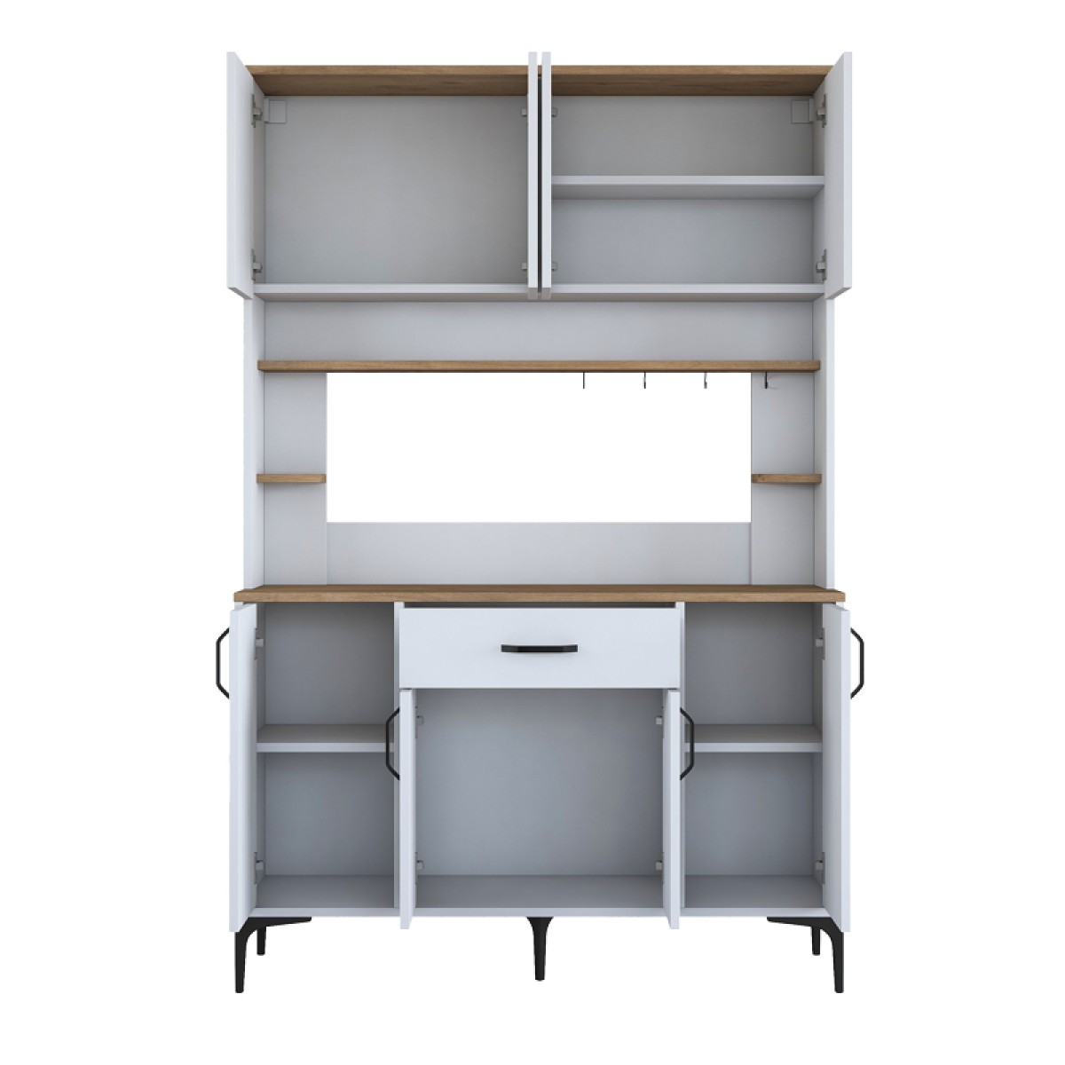 Mπουφές με ράφι Cordie pakoworld λευκό μελαμίνης 120x40x184.2εκ Mπουφές με ράφι Cordie pakoworld λευκό μελαμίνης 120x40x184.2εκ