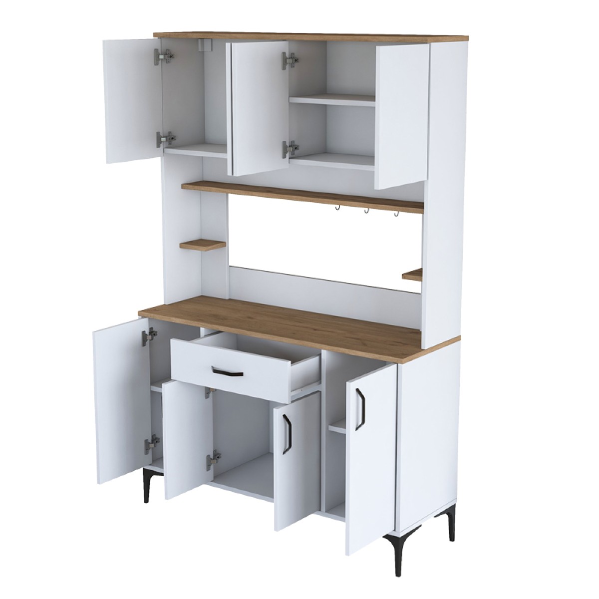 Mπουφές με ράφι Cordie pakoworld λευκό μελαμίνης 120x40x184.2εκ Mπουφές με ράφι Cordie pakoworld λευκό μελαμίνης 120x40x184.2εκ