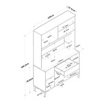 Mπουφές με ράφι Cordie pakoworld λευκό μελαμίνης 120x40x184.2εκ Mπουφές με ράφι Cordie pakoworld λευκό μελαμίνης 120x40x184.2εκ