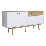 Μπουφές Satava pakoworld pp σε λευκή-καρυδί απόχρωση 180x45x87.6εκ Μπουφές Satava pakoworld pp σε λευκή-καρυδί απόχρωση 180x45x87.6εκ