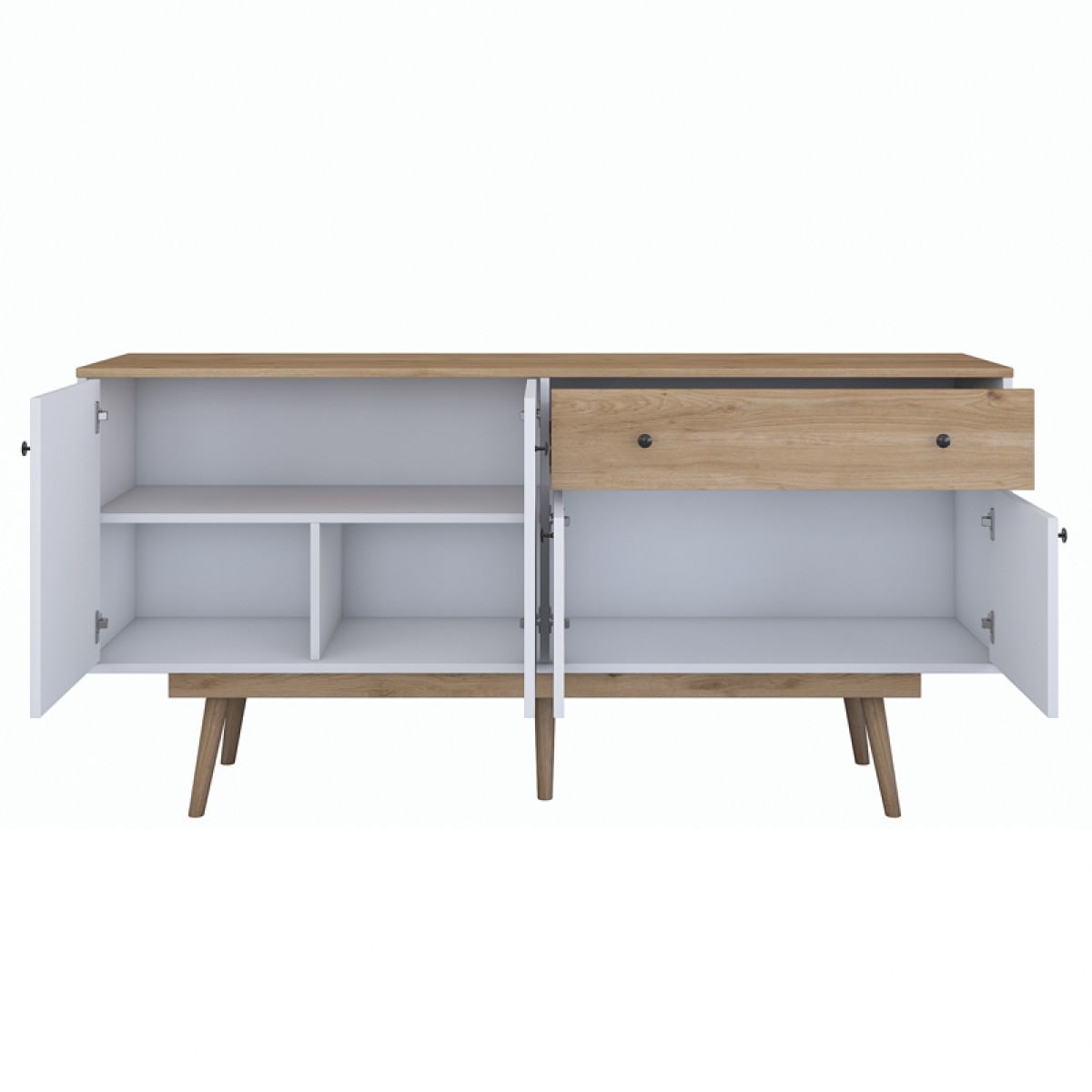 Μπουφές Satava pakoworld pp σε λευκή-καρυδί απόχρωση 180x45x87.6εκ Μπουφές Satava pakoworld pp σε λευκή-καρυδί απόχρωση 180x45x87.6εκ