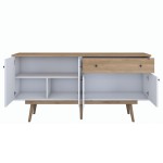 Μπουφές Satava pakoworld pp σε λευκή-καρυδί απόχρωση 180x45x87.6εκ Μπουφές Satava pakoworld pp σε λευκή-καρυδί απόχρωση 180x45x87.6εκ