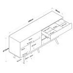 Μπουφές Satava pakoworld pp σε λευκή-καρυδί απόχρωση 180x45x87.6εκ Μπουφές Satava pakoworld pp σε λευκή-καρυδί απόχρωση 180x45x87.6εκ