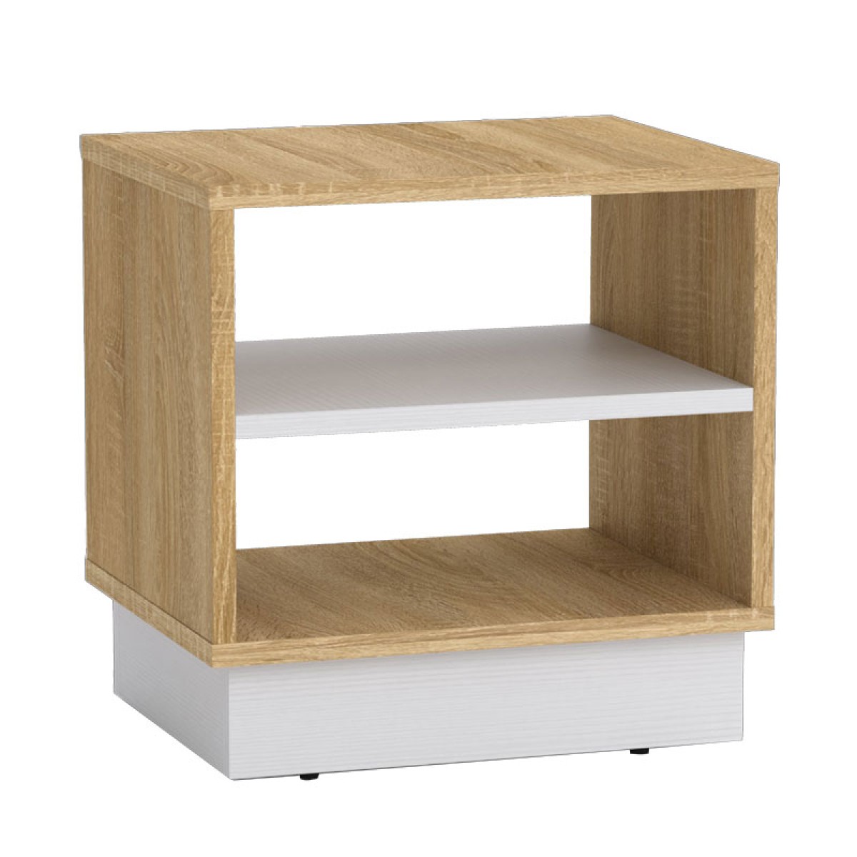 Κομοδίνο Mason pakoworld sonoma-λευκό 40x32x40εκ Κομοδίνο Mason pakoworld sonoma-λευκό 40x32x40εκ