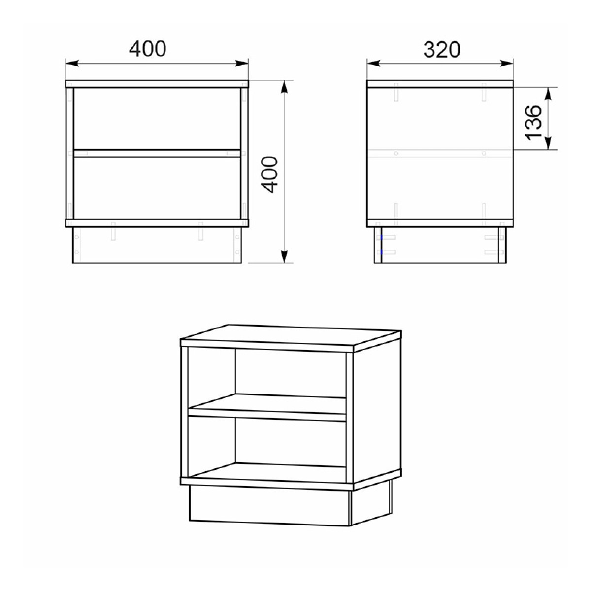 Κομοδίνο Mason pakoworld sonoma-λευκό 40x32x40εκ Κομοδίνο Mason pakoworld sonoma-λευκό 40x32x40εκ