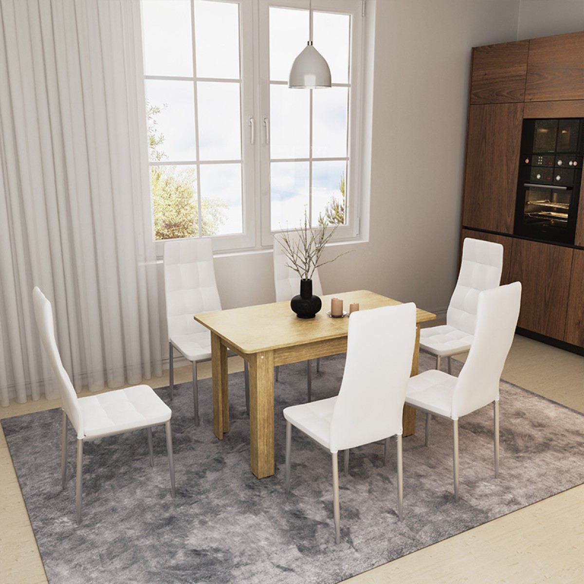 Τραπέζι Quiin pakoworld επεκτεινόμενο sonoma 120-174x70x73.5εκ Τραπέζι Quiin pakoworld επεκτεινόμενο sonoma 120-174x70x73.5εκ