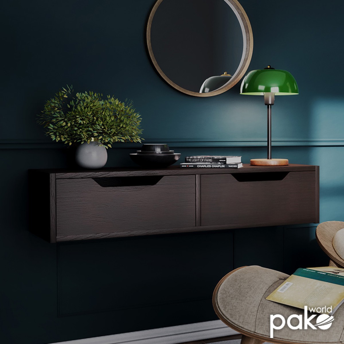 Κονσόλα επιτοίχια Alberto pakoworld σε wenge απόχρωση100x32.5x22εκ