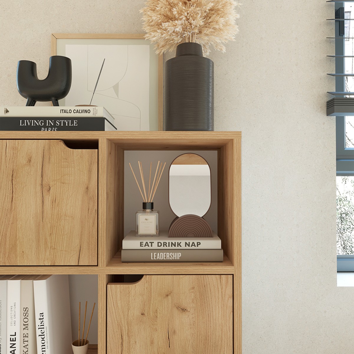 Βιβλιοθήκη Bookel pakoworld μελαμίνης σε oak απόχρωση 59.5x27.5x89εκ Βιβλιοθήκη Bookel pakoworld μελαμίνης σε oak απόχρωση 59.5x27.5x89εκ