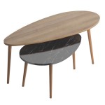 Τραπέζι σαλονιού Monty pakoworld oak-μαύρο μαρμάρου 116x46x46εκ Τραπέζι σαλονιού Monty pakoworld oak-μαύρο μαρμάρου 116x46x46εκ