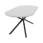 Τραπέζι Lerdion pakoworld γκρι mdf-μαύρο μέταλλο 180x90x75εκ Τραπέζι Lerdion pakoworld γκρι mdf-μαύρο μέταλλο 180x90x75εκ