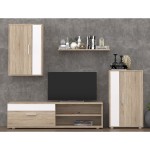 Σύνθετο σαλονιού Zafira pakoworld sonoma-λευκό 190x35x190εκ Σύνθετο σαλονιού Zafira pakoworld sonoma-λευκό 190x35x190εκ