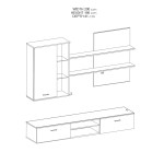 Σύνθετο σαλονιού Salome pakoworld LED wenge 200x41x190εκ Σύνθετο σαλονιού Salome pakoworld LED wenge 200x41x190εκ
