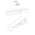 Σύνθετο σαλονιού Salome pakoworld LED wenge 200x41x190εκ Σύνθετο σαλονιού Salome pakoworld LED wenge 200x41x190εκ