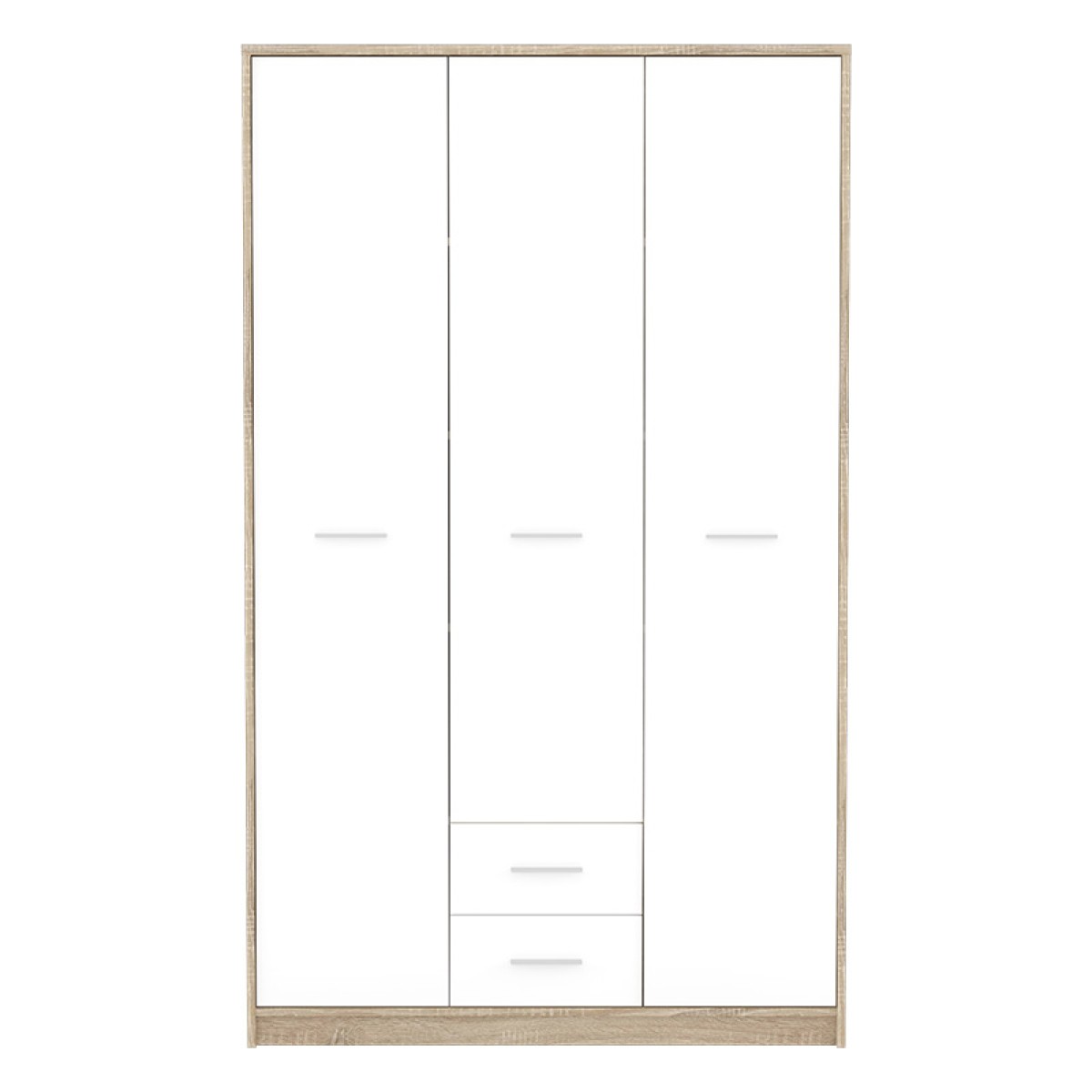 Ντουλάπα ρούχων Serenity pakoworld τρίφυλλη sonoma-λευκό 118.5x54x196.5εκ Ντουλάπα ρούχων Serenity pakoworld τρίφυλλη sonoma-λευκό 118.5x54x196.5εκ