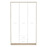 Ντουλάπα ρούχων Serenity pakoworld τρίφυλλη sonoma-λευκό 118.5x54x196.5εκ Ντουλάπα ρούχων Serenity pakoworld τρίφυλλη sonoma-λευκό 118.5x54x196.5εκ