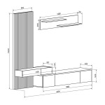Σύνθετο σαλονιού Litende pakoworld sonoma-λευκό 249.5x42x199.5εκ Σύνθετο σαλονιού Litende pakoworld sonoma-λευκό 249.5x42x199.5εκ