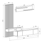 Σύνθετο σαλονιού Litende pakoworld μαύρο-sonoma μελαμίνης 249.5x42x199.5εκ Σύνθετο σαλονιού Litende pakoworld μαύρο-sonoma μελαμίνης 249.5x42x199.5εκ