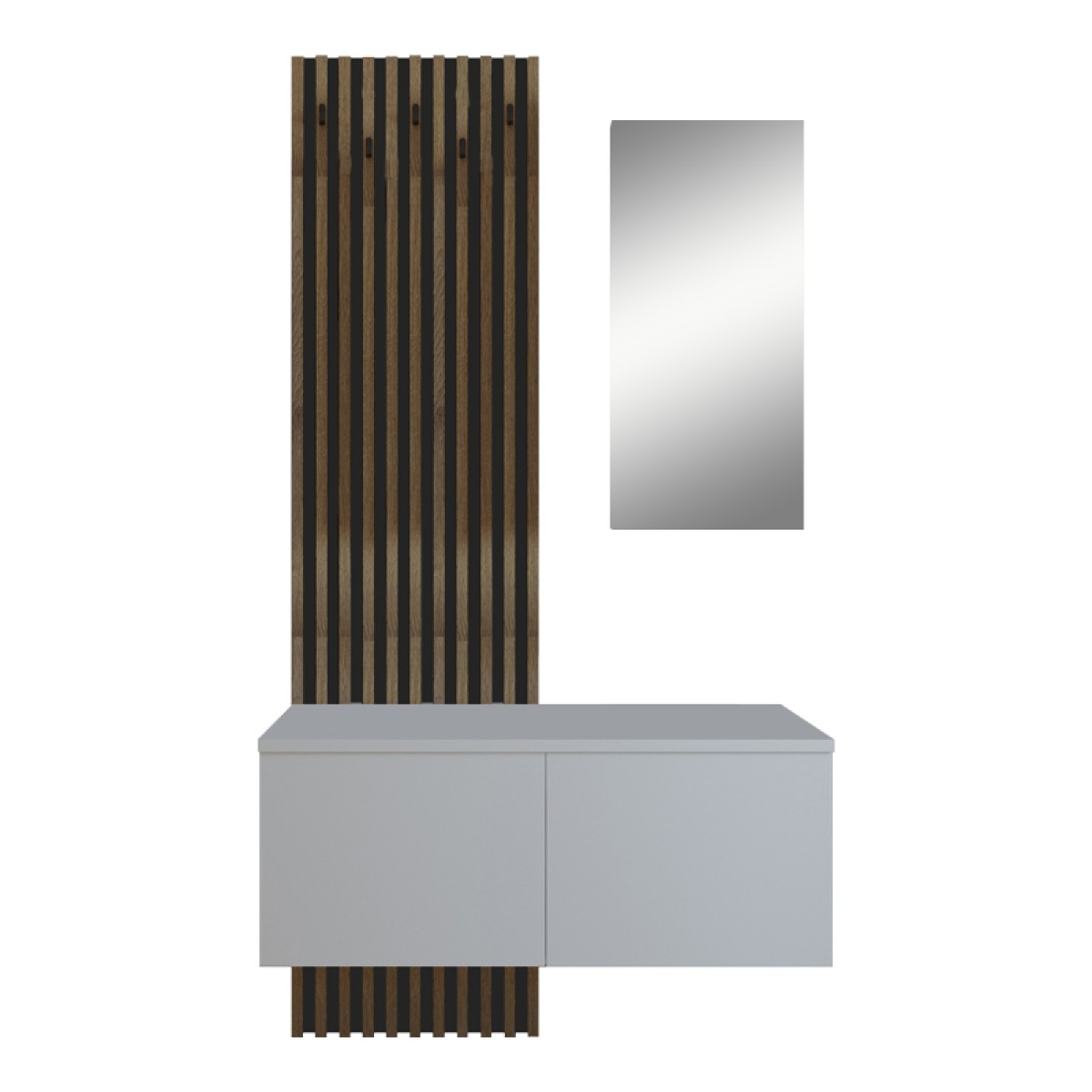 Έπιπλο εισόδου Arika pakoworld λευκό-sonoma 100x37x199.5εκ Έπιπλο εισόδου Arika pakoworld λευκό-sonoma 100x37x199.5εκ