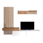 Σύνθετο σαλονιού Litende pakoworld sonoma-λευκό μελαμίνης 210x42x199.5εκ Σύνθετο σαλονιού Litende pakoworld sonoma-λευκό μελαμίνης 210x42x199.5εκ